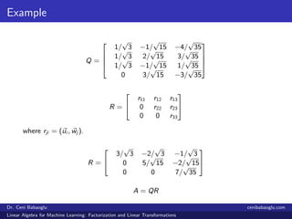 3. Linear Algebra for Machine Learning: Factorization and Linear Transformations Slide 15