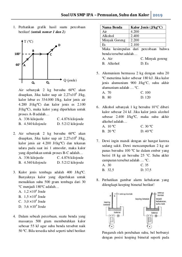 Soal Fisika Kelas 7 Materi Suhu - Revisi Id