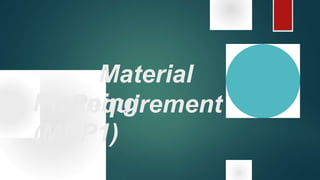 Material
RequirementPlanning
(MRP1)
 