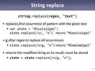 3.2 javascript regex | PDF | Internet for Beginners | Internet