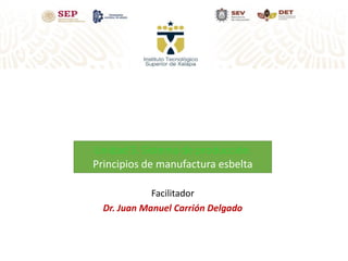 Gestión de la Producción II
GEC-0912
2 - 2 - 4
Ingeniería en Gestión Empresarial
Facilitador
Dr. Juan Manuel Carrión Delgado
Unidad 3. Sistema de producción.
Principios de manufactura esbelta
 
