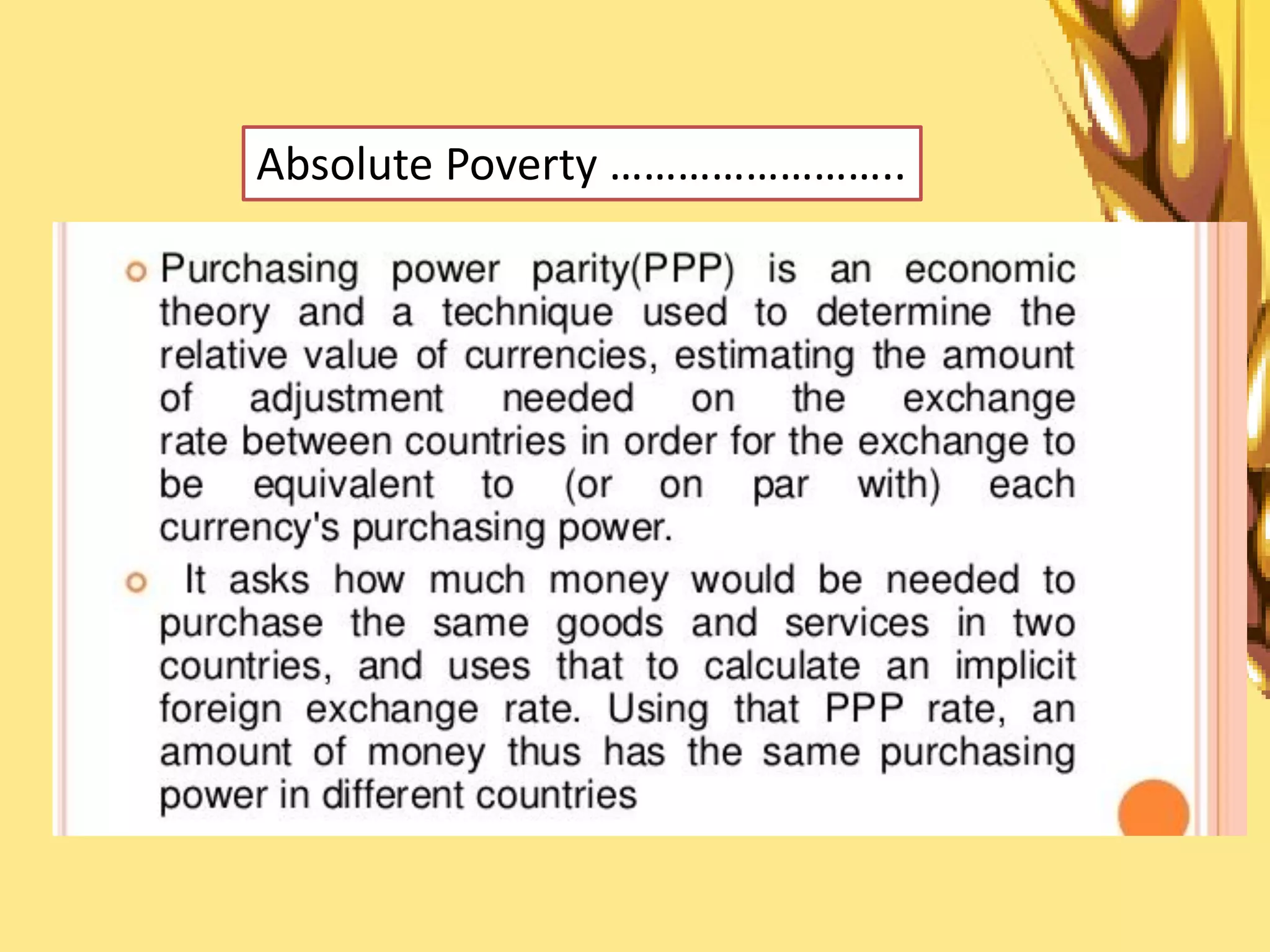 Absolute Poverty ……………………..
 