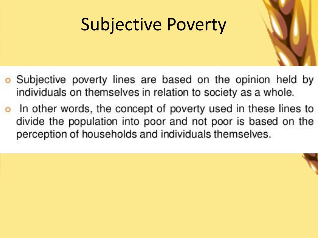 3. Poverty definition and descriptions