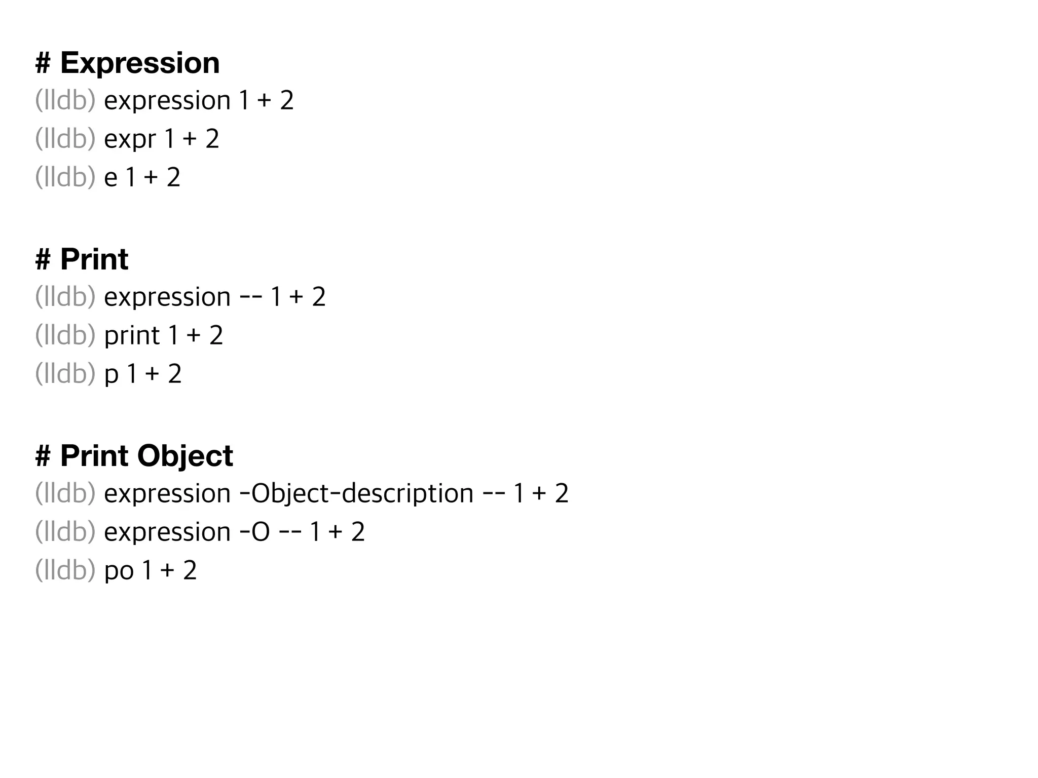 # Expression
# Print
# Print Object
 