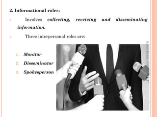 Types of managers, Managerial roles and skills