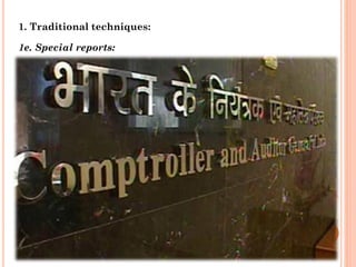 1. Traditional techniques:
1e. Special reports:
R.ArunKumar,AP/Mech,RIT
 