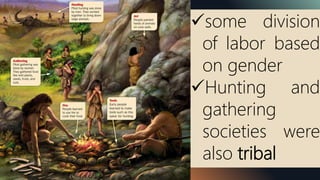 MM.DD.20XXADD A FOOTER10
some division
of labor based
on gender
Hunting and
gathering
societies were
also tribal
 
