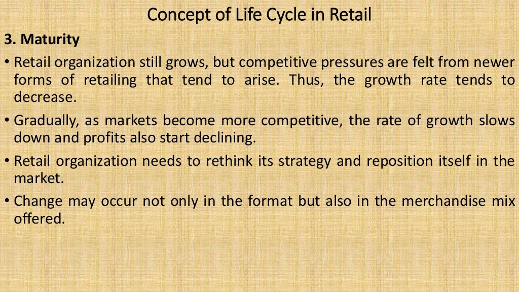 3. Theories of retailing, Retail Life Cycle