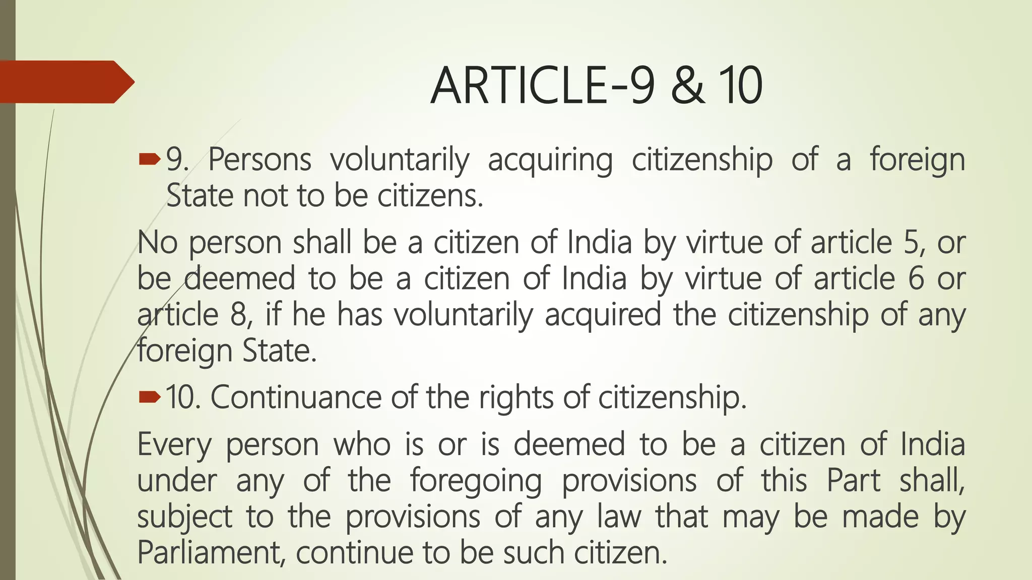 Citizenship under Indian Constitution and Citizenship act 1955 | PPTX