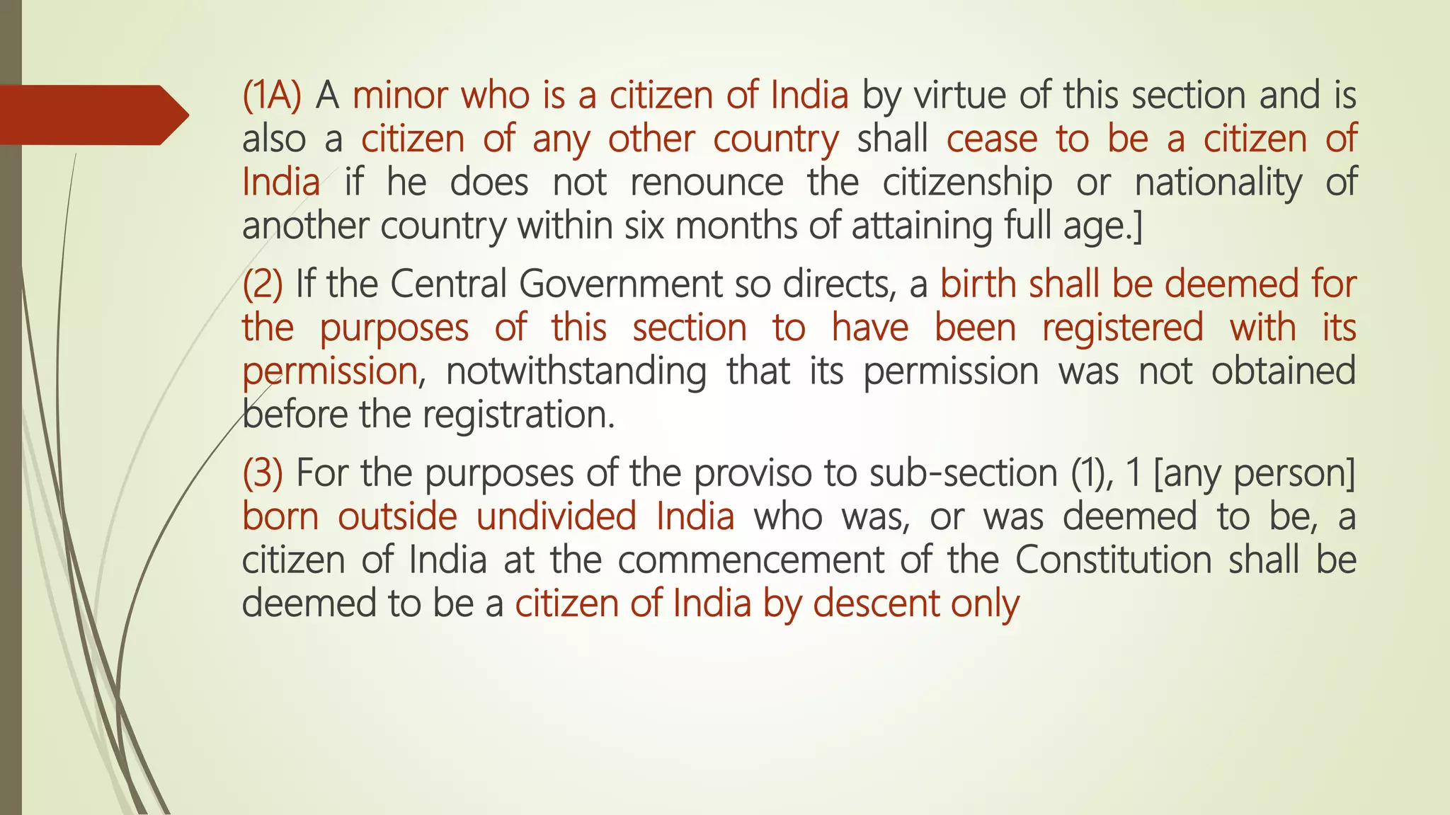 Citizenship under Indian Constitution and Citizenship act 1955 | PPTX