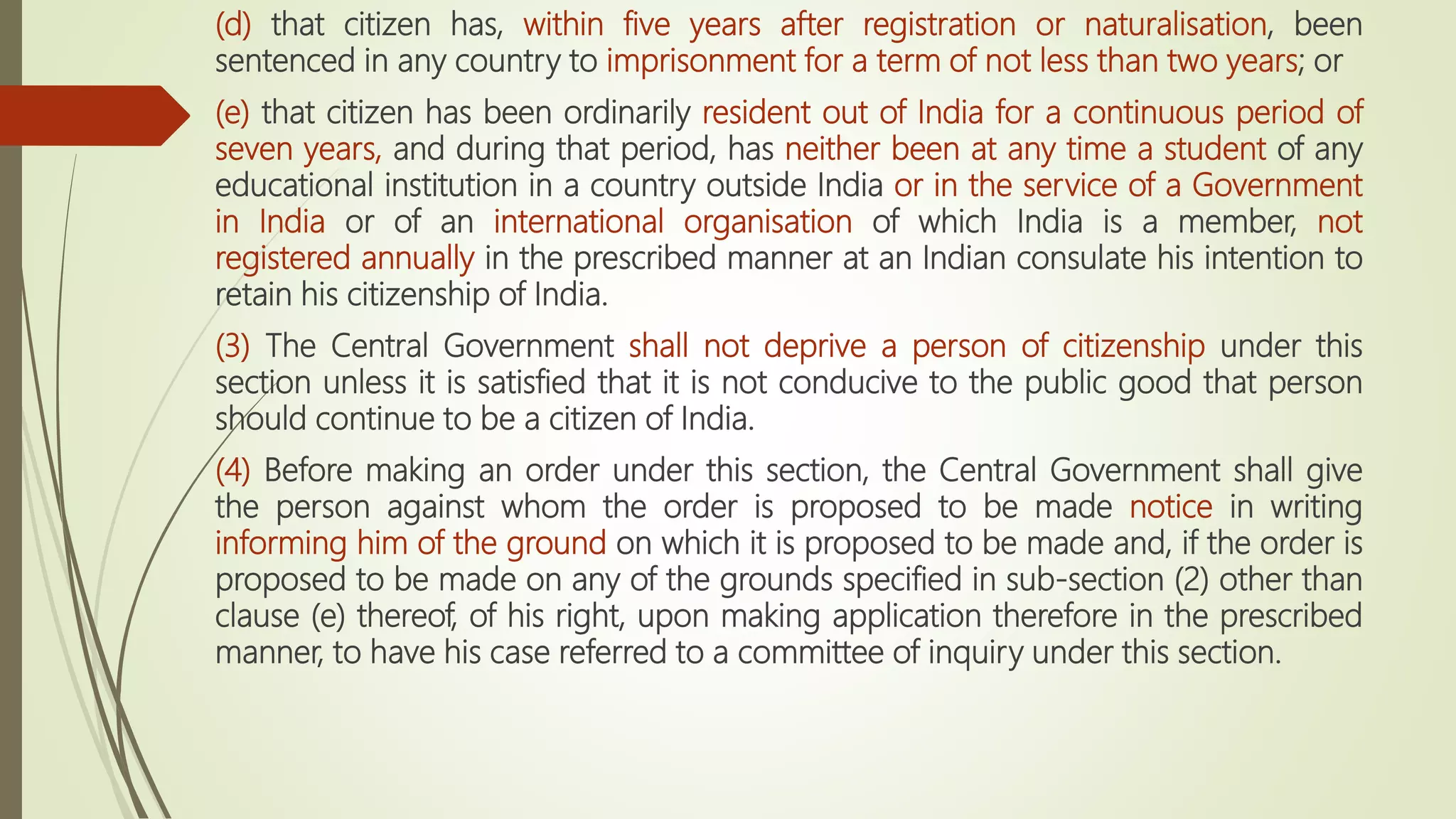 Citizenship under Indian Constitution and Citizenship act 1955 | PPTX
