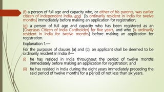 Citizenship under Indian Constitution and Citizenship act 1955 | PPTX