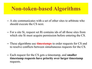 Distributed Mutual Exclusion and Distributed Deadlock Detection | PPT