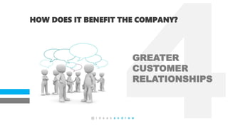 HOW DOES IT BENEFIT THE COMPANY?
GREATER
CUSTOMER
RELATIONSHIPS
@ i d e a s a n d r e w
 