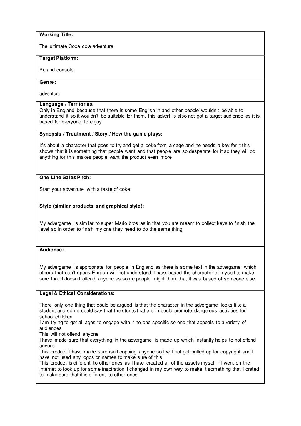 3. formal proposal for game