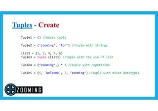 Python Variable Types, List, Tuple, Dictionary | PPT