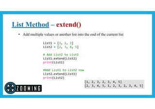 Python Variable Types, List, Tuple, Dictionary | PPT