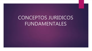 CONCEPTOS JURIDICOS
FUNDAMENTALES
 