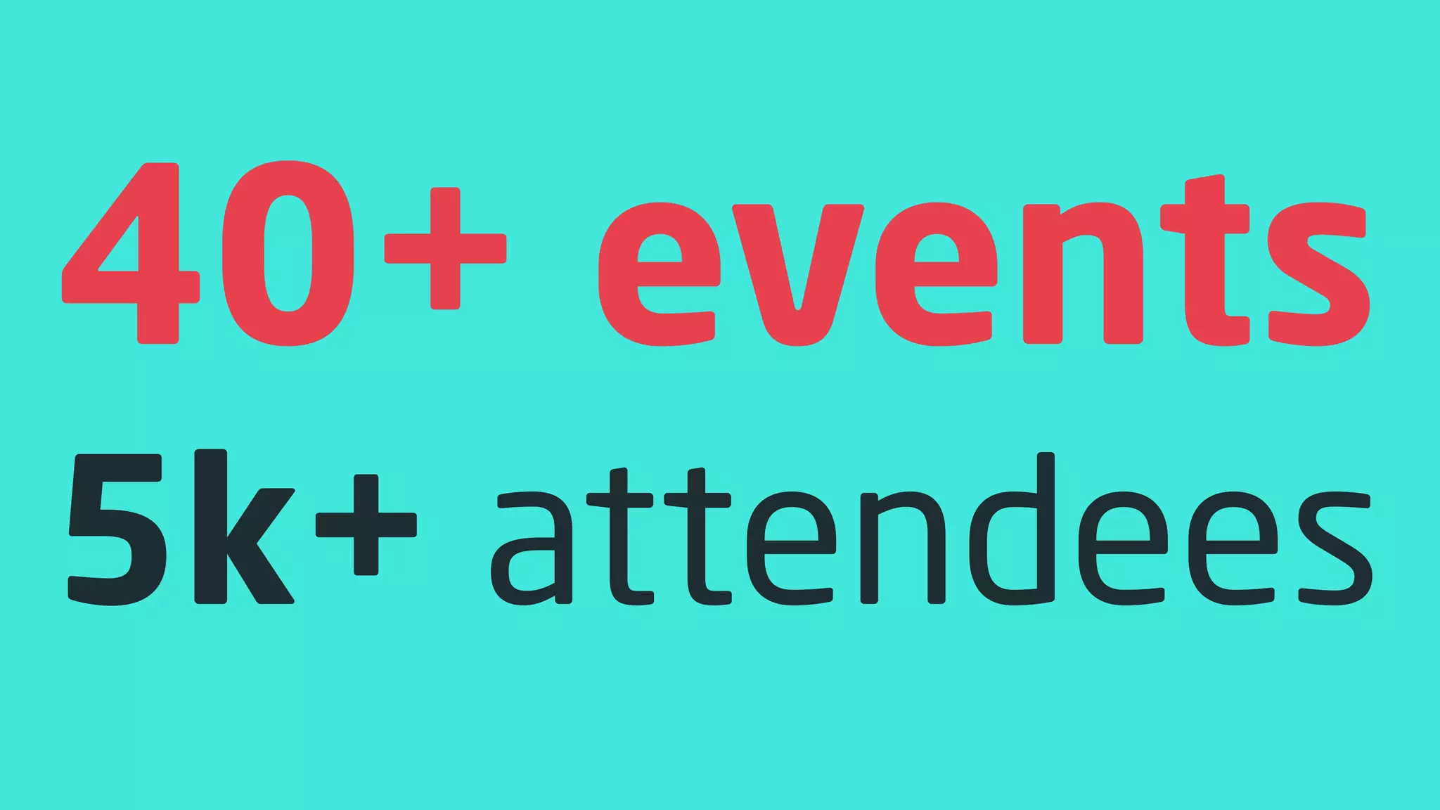40+ events
5k+ attendees
