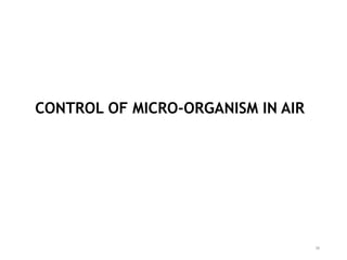 CONTROL OF MICRO-ORGANISM IN AIR
38
 