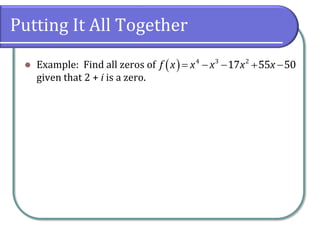 3.3 Zeros of Polynomial Functions | PDF