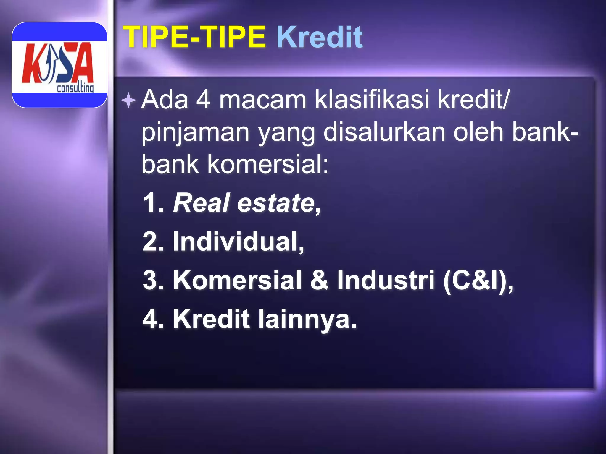 Materi Credit Analysis _Materi Training KREDIT PERBANKAN | PPT
