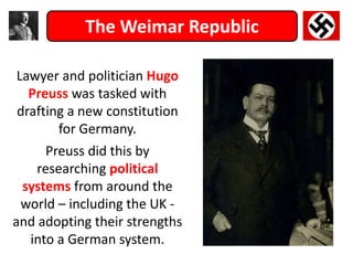 Hitler and Nazi Germany - the weimar republic | PPTX