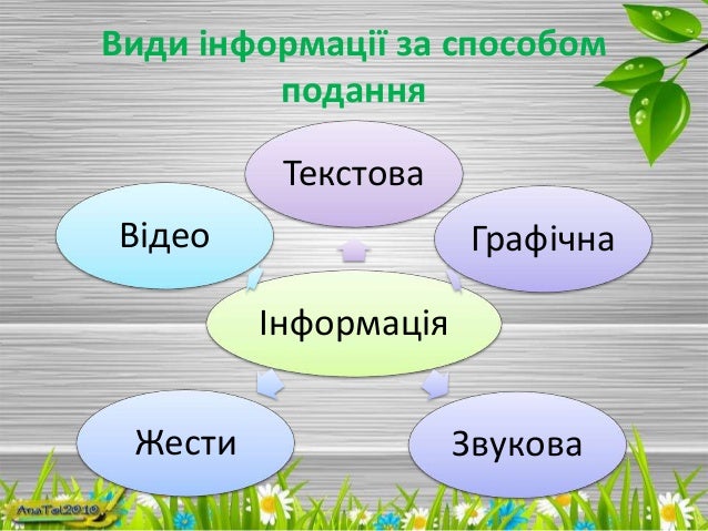 Види інформації за способом подання