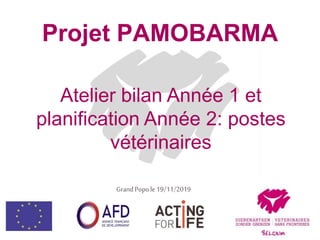 Projet PAMOBARMA
GrandPopole 19/11/2019
Atelier bilan Année 1 et
planification Année 2: postes
vétérinaires
 