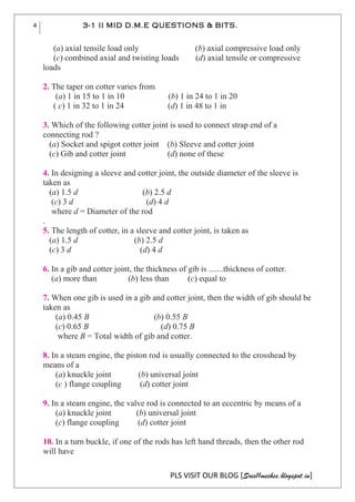 3 1 ii mid dme questions & bits [pls vist our blog sres11jemeches] | PDF