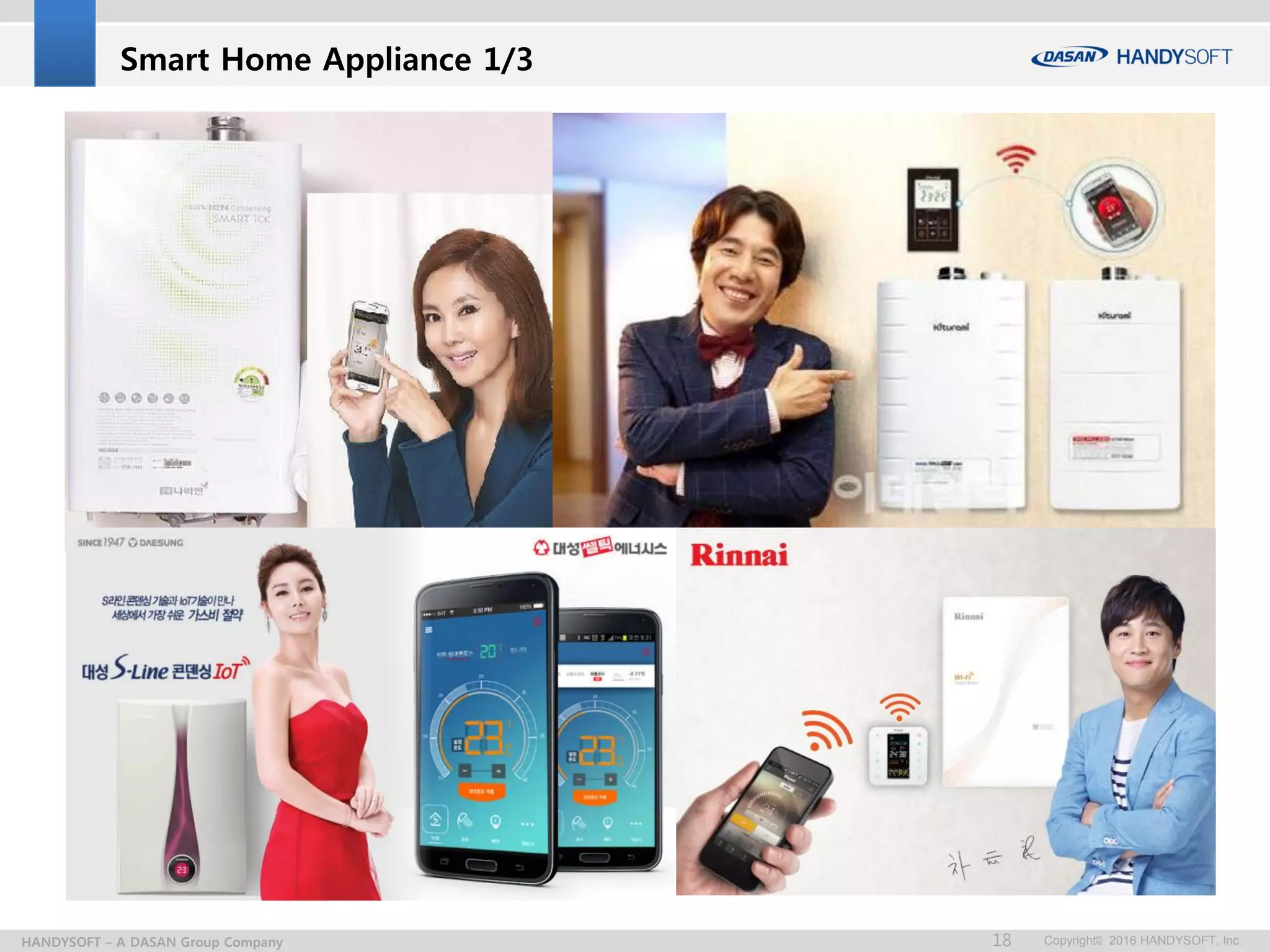 Copyright© 2016 HANDYSOFT, Inc.18HANDYSOFT – A DASAN Group Company
Smart Home Appliance 1/3
 