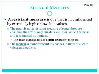 Resistant Measure Examples 3.1 measures of central tendency | PPTX