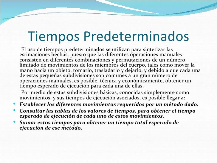 3.1 sistemas de tiempos predeterminados