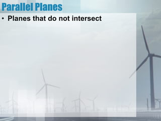 Parallel Planes Planes that do not intersect 