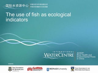 The use of fish as ecological
indicators
 