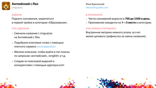 Английский с Лео                                  Илья Красинский
LinguaLeo                                         idkras...