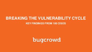 September 2016
BREAKING THE VULNERABILITY CYCLE
KEY FINDINGS FROM 100 CISOS
 