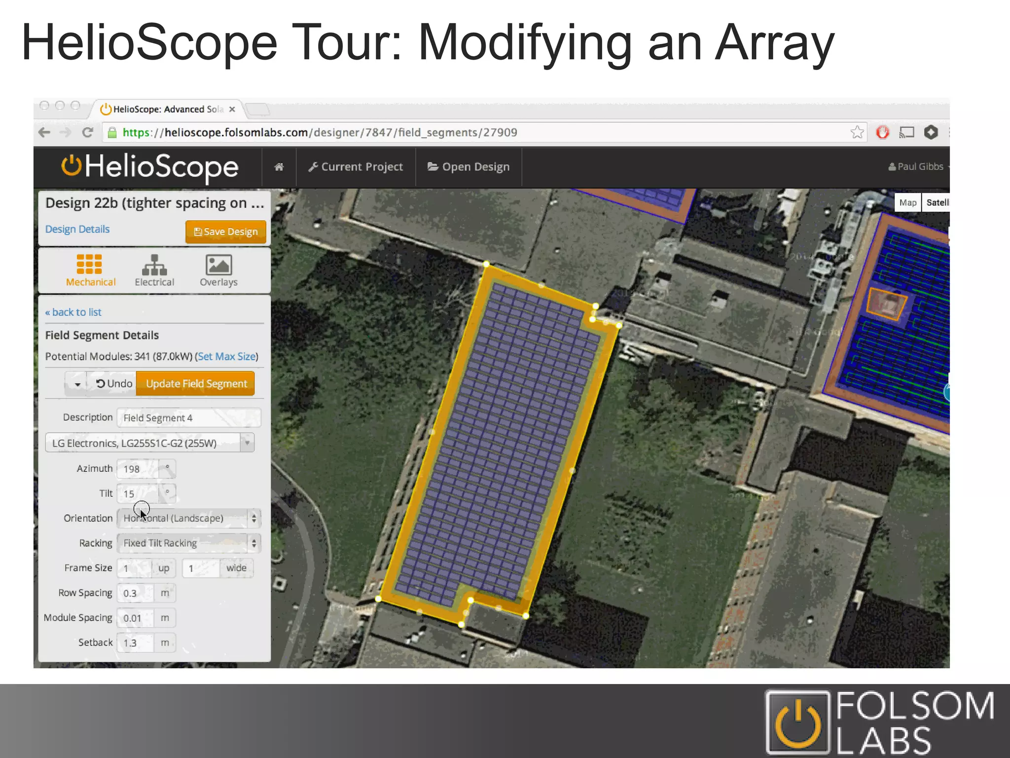 HelioScope Tour: Modifying an Array
 