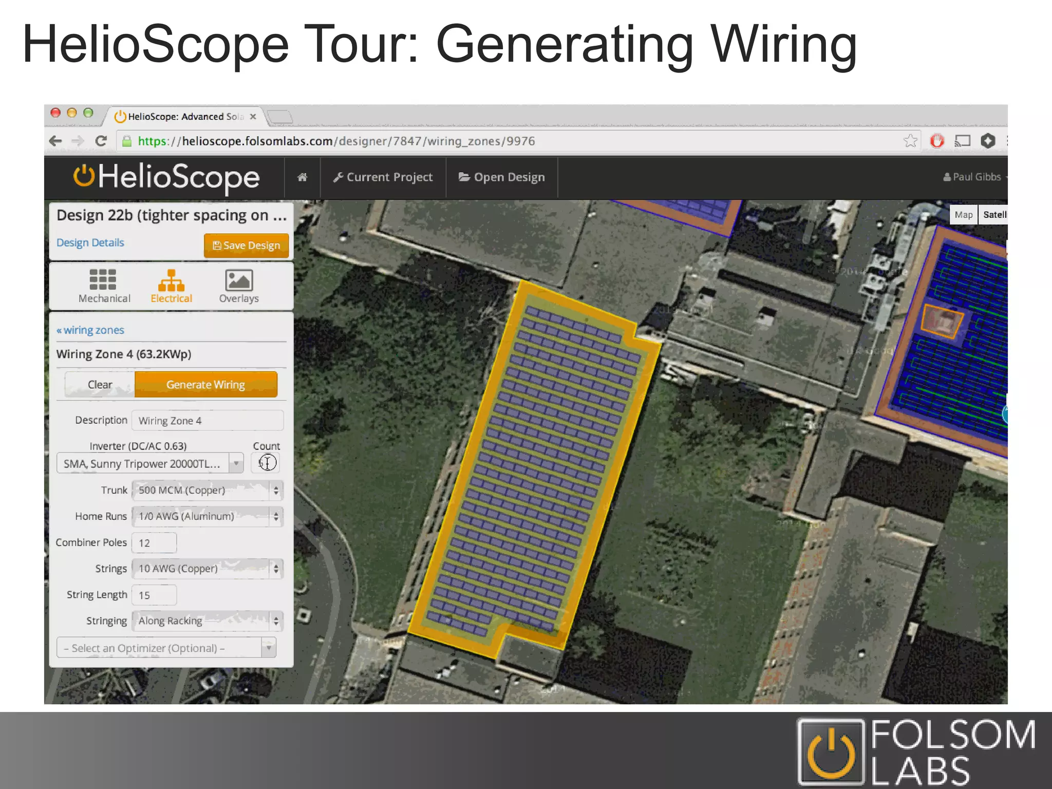 HelioScope Tour: Generating Wiring
 