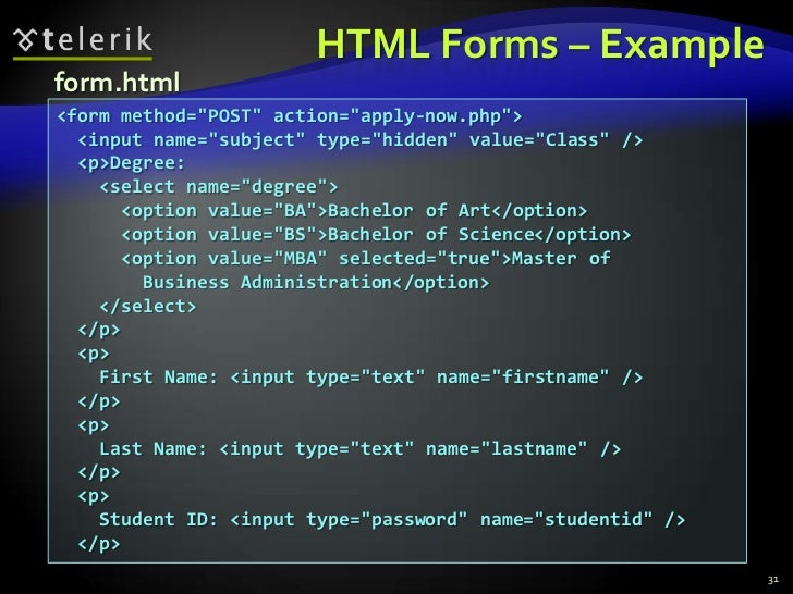 HTML: Tables and Forms