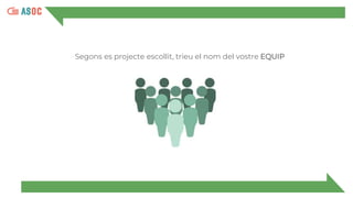 Segons es projecte escollit, trieu el nom del vostre EQUIP
 