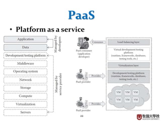 22
PaaS
• Platform as a service
 
