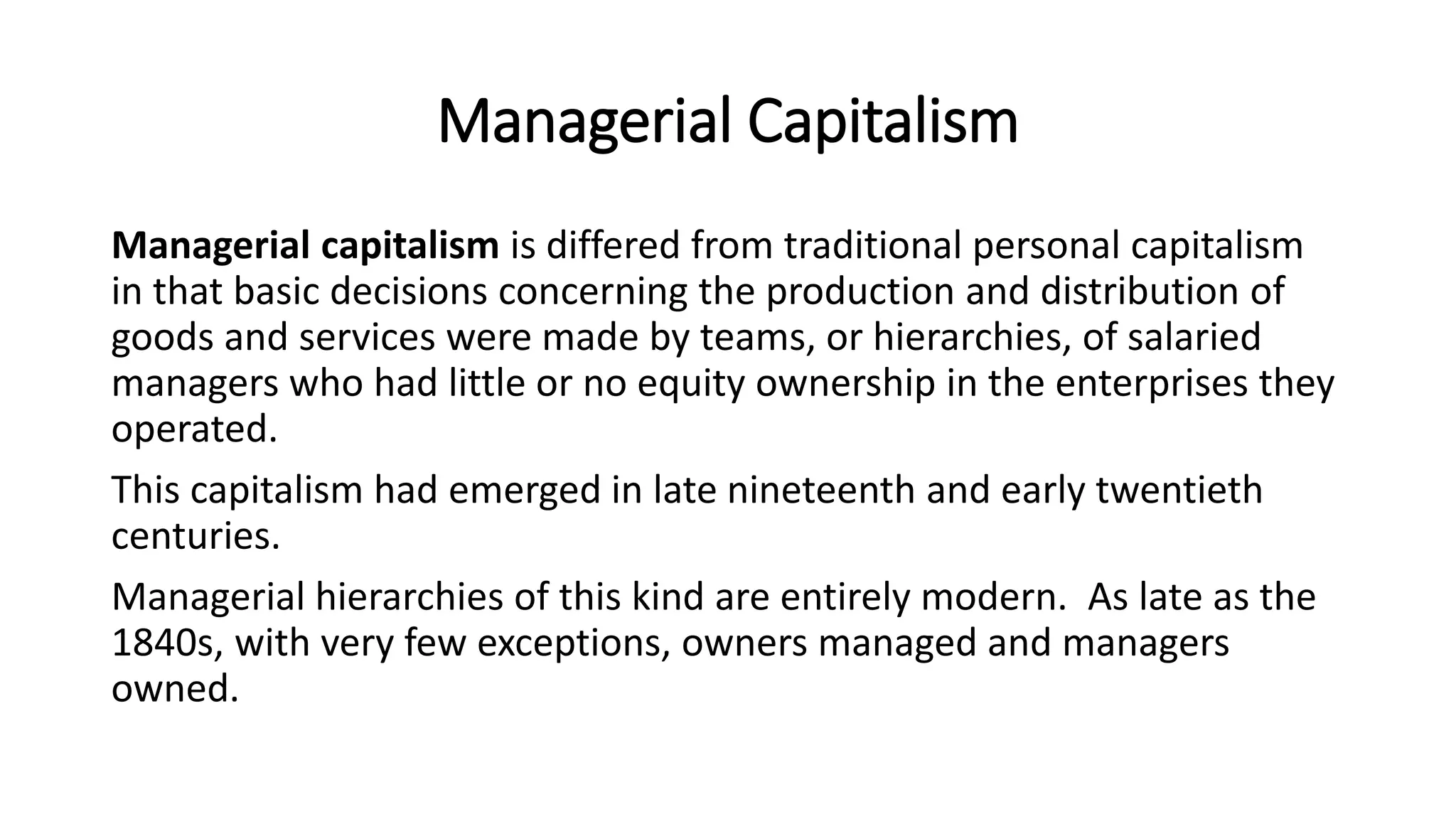 Development of Managerial Capitalism | PPTX