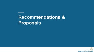 Recommendations &
Proposals
 
