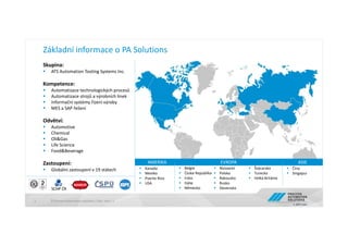 AMERIKA
Základní informace o PA Solutions
Skupina:
ATS Automation Tooling Systems Inc.
Kompetence:
Automatizace technologi...
