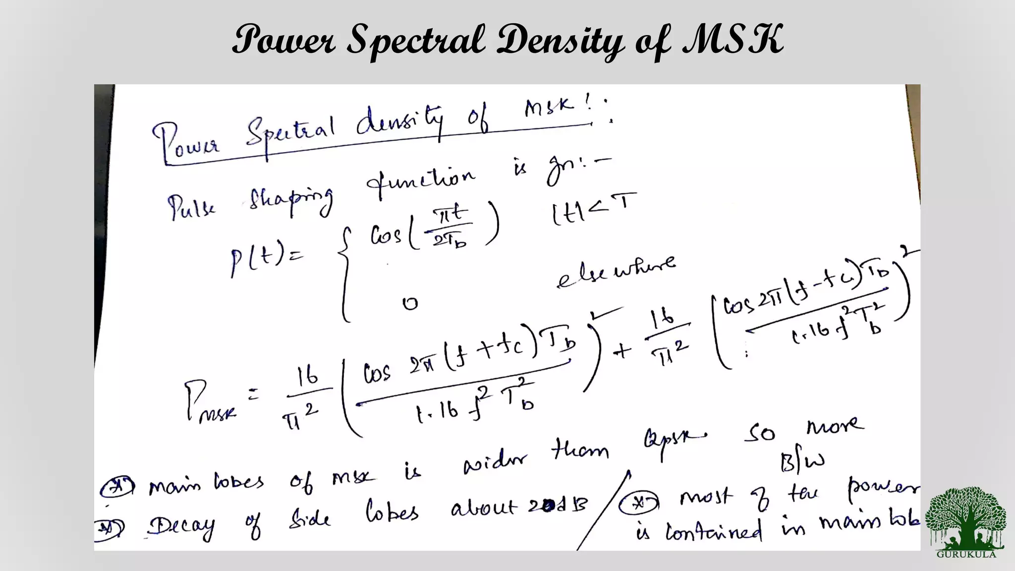 Power Spectral Density of MSK