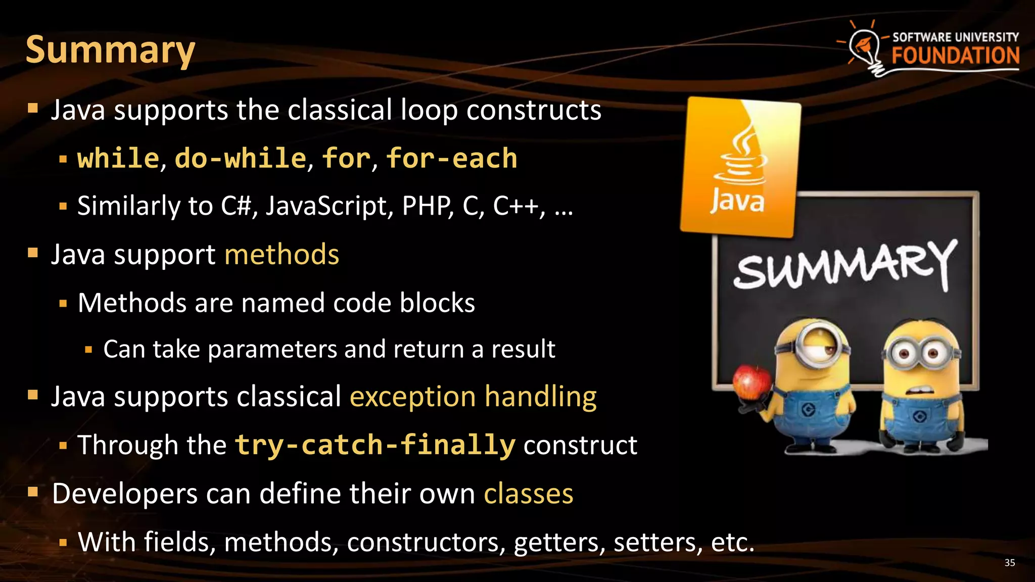 05. Java Loops Methods and Classes | PPT