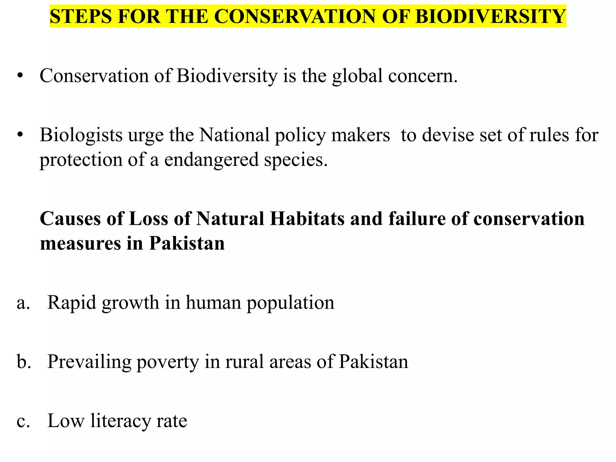 3.6 conservation of biodiversity - Biology - Class 9 - FBISE ...