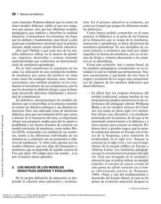 Proceso de enseñar y aprender modelos didacticos | PDF