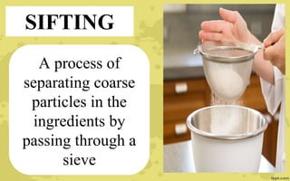 Sifting Using mixing techniques | PPTX